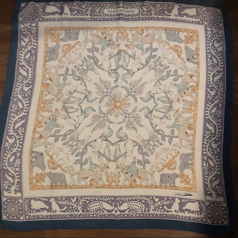 Hermes Silk Scarf- Premiers Americans - Picture 5 of 15